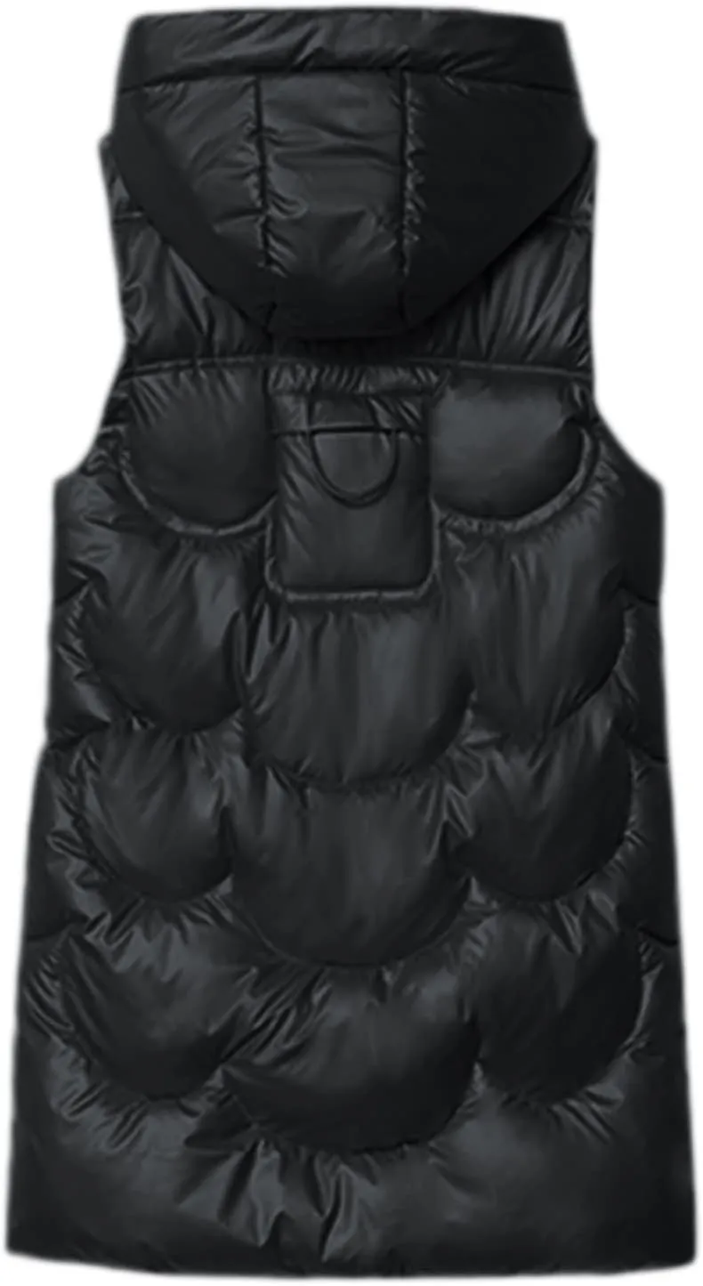 Eduavar Winter Coats for Women 2024 Puffer Jacket Womens with Hood Fashion Sleeveless Quilted Down Jacket with Pockets