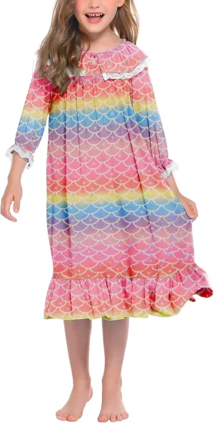 Ekouaer Girl's Soft Princess Nightgowns Sleep Shirt