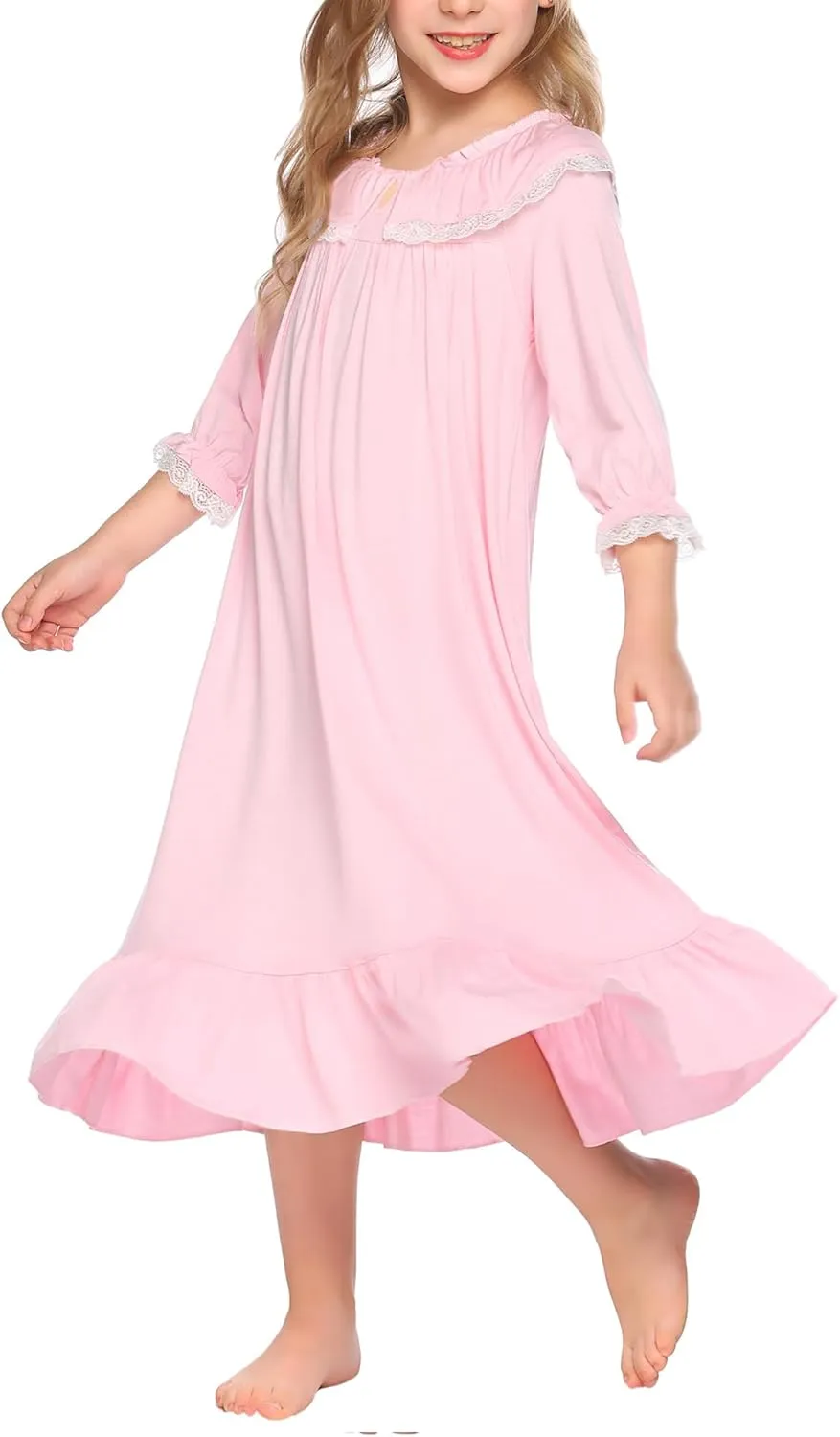 Ekouaer Girl's Soft Princess Nightgowns Sleep Shirt