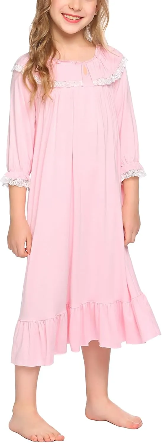 Ekouaer Girl's Soft Princess Nightgowns Sleep Shirt