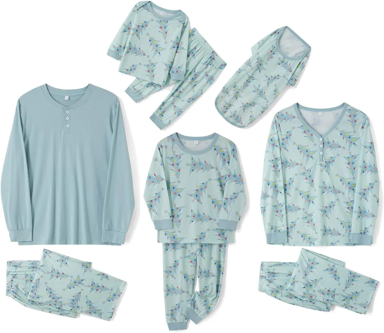 Family Pajamas Set Matching Xmas Christmas tree Pjs Nightwear for Pet Baby Kid Dad Mom