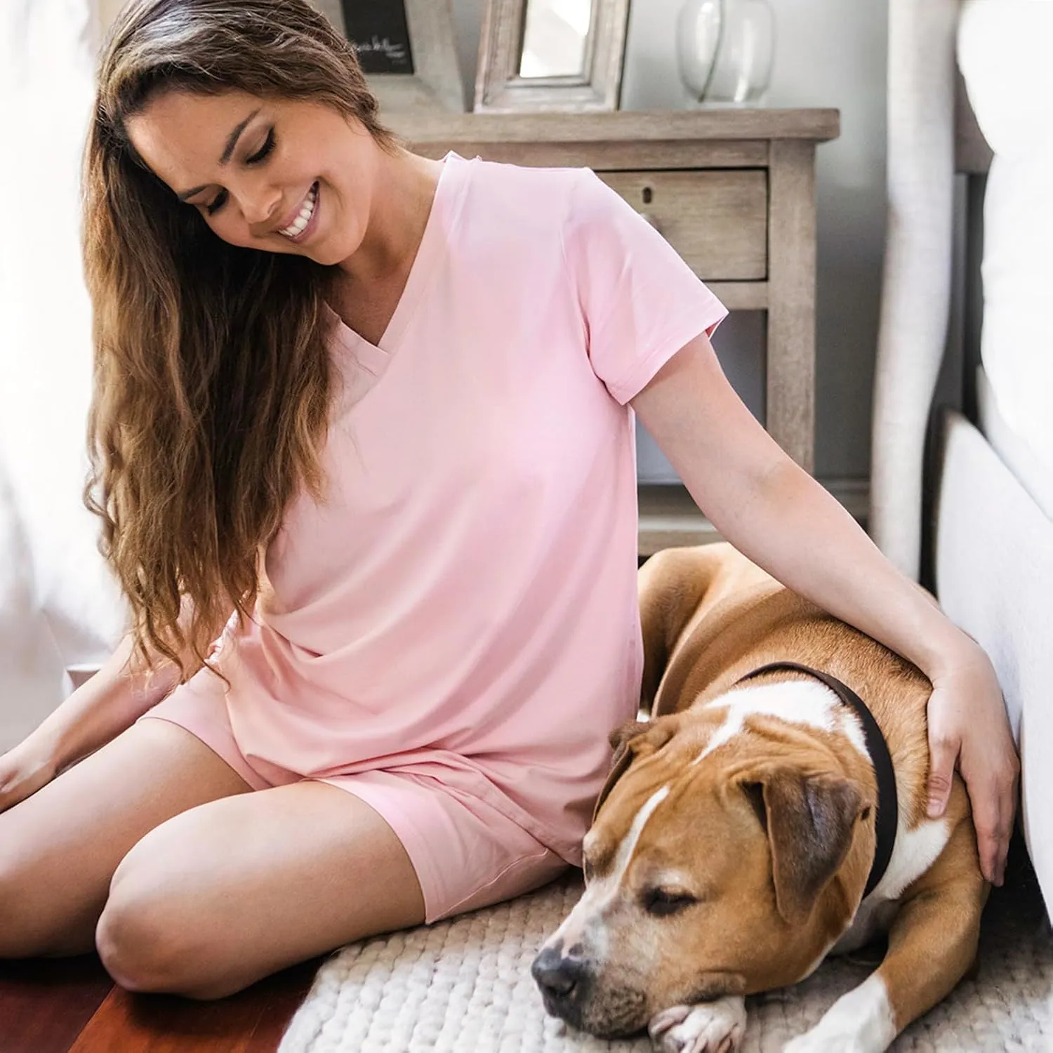 Fishers Finery Ecofabric Pajamas; Shorts and Tee Set; Comfort Fit