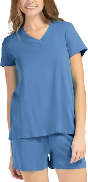 Fishers Finery Ecofabric Pajamas; Shorts and Tee Set; Comfort Fit