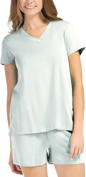 Fishers Finery Ecofabric Pajamas; Shorts and Tee Set; Comfort Fit