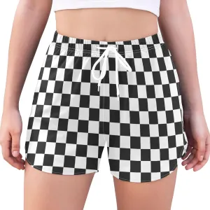 Fisyme Women's Running Shorts Quick-Dry Workout Gym Yoga Athletic Beach Sweat Shorts with Pockets