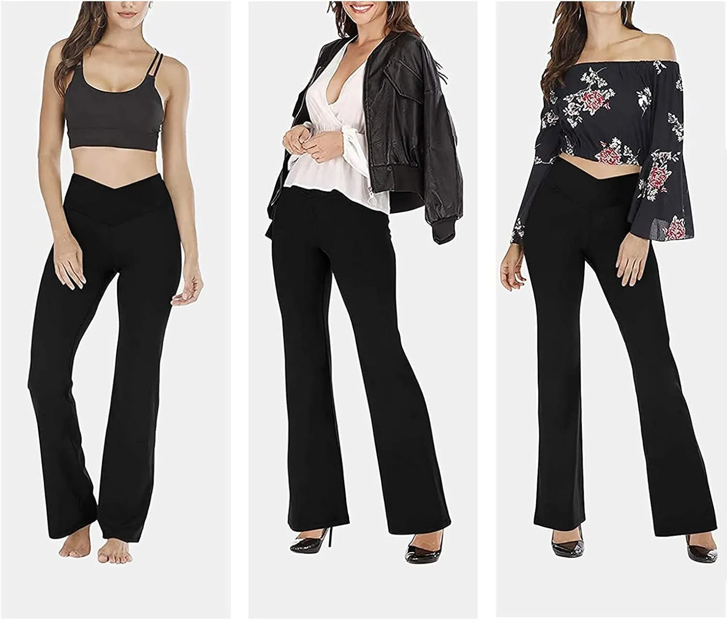 Flare Yoga Pants Womens High Waist Sports Workout Running Straight Leg Pant Plus Size Sexy Fitness Breathable Trousers