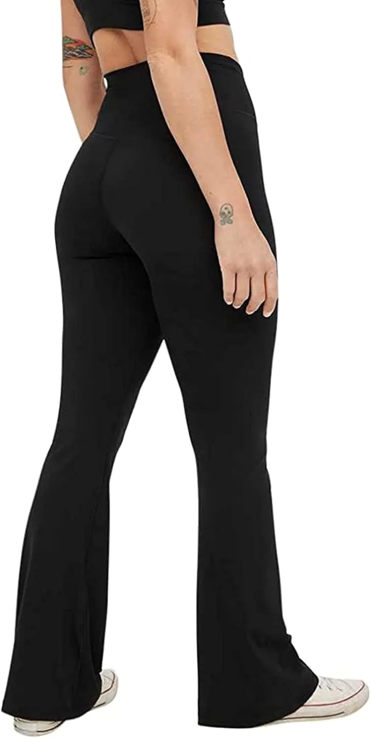 Flare Yoga Pants Womens High Waist Sports Workout Running Straight Leg Pant Plus Size Sexy Fitness Breathable Trousers