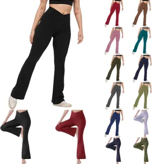 Flare Yoga Pants Womens High Waist Sports Workout Running Straight Leg Pant Plus Size Sexy Fitness Breathable Trousers