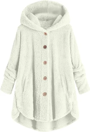Fleece Coats for Women Sherpa Lined Wool Sweatshirts Winter Warm Fuzzy Pullover Thermal Underwear Loungewear