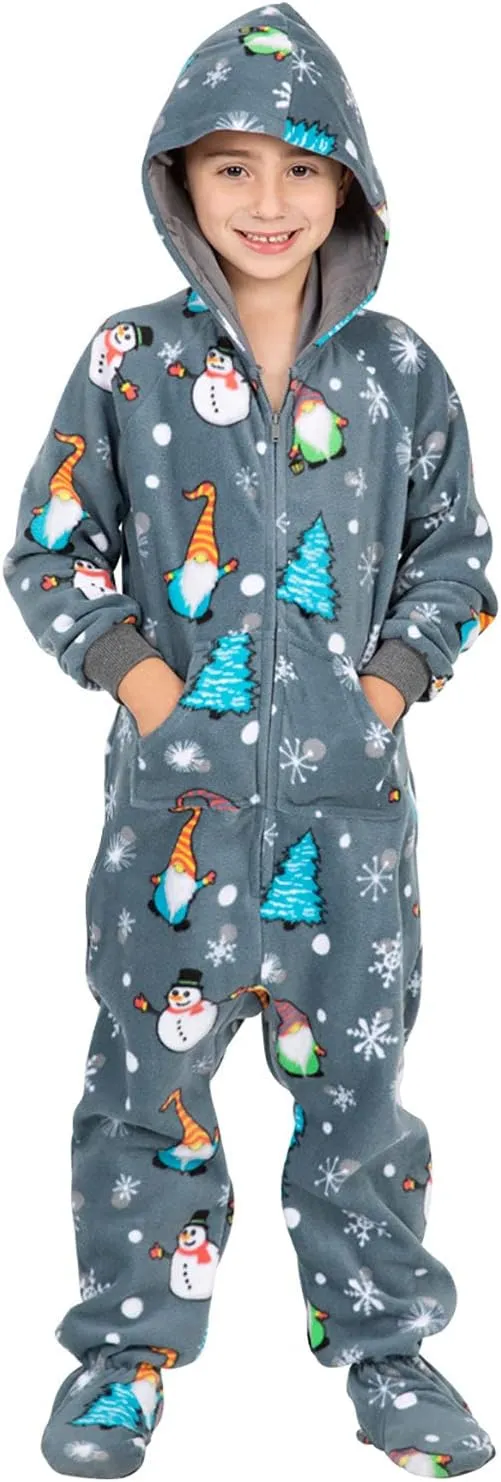 Footed Pajamas - Winter Wonderland Infant Hoodie Fleece One Piece