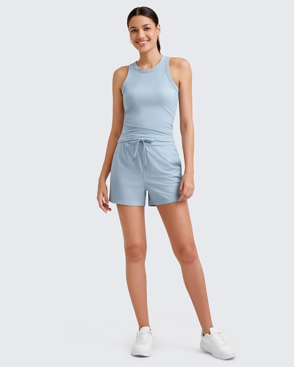 G4Free Workout Tank Tops for Women Slim Fitted Racerback Ribbed Athletic Gym Yoga Tanks Summer Casual