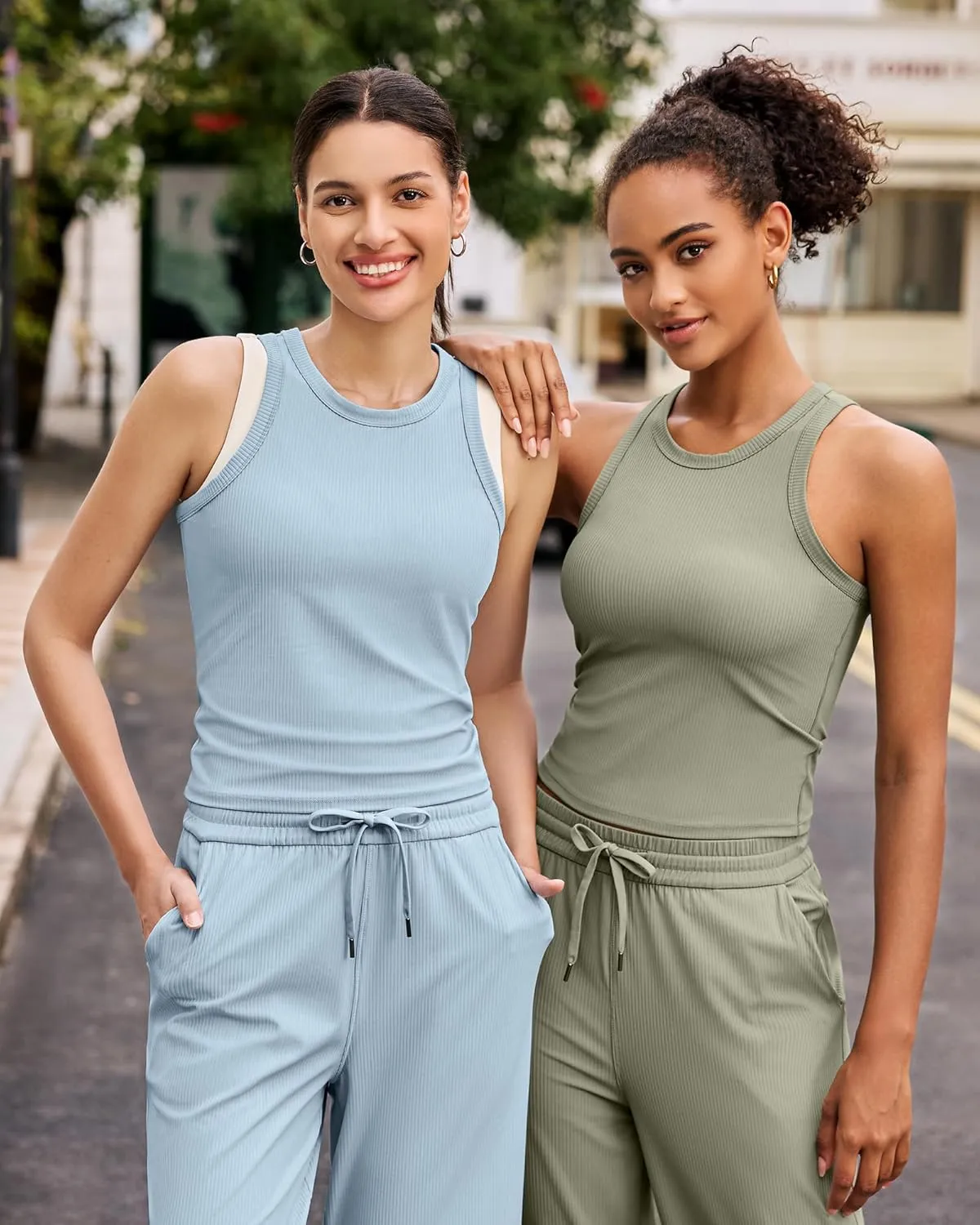 G4Free Workout Tank Tops for Women Slim Fitted Racerback Ribbed Athletic Gym Yoga Tanks Summer Casual