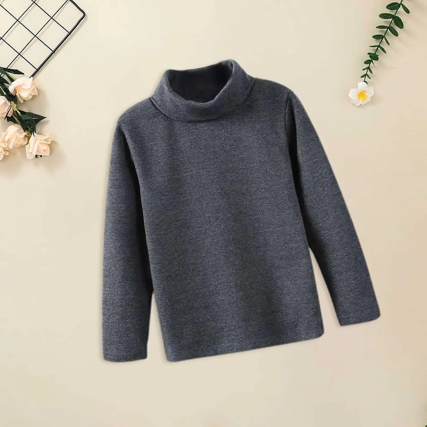 Girls Boys Long Sleeve Crewneck T-Shirt Tee Toddler Turtleneck Cotton Basic Warm Tops Shirts 28 Years