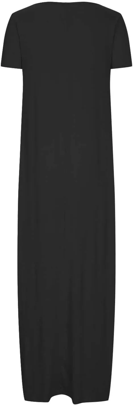 GOKKILRW Womens Short Sleeve T-Shirt Dress Casual Loose Maternity Long Dress Maxi Beach Sundress Nightgowns Pjs Loungewear