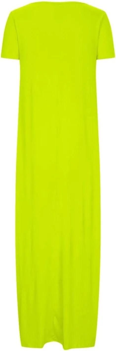 GOKKILRW Womens Short Sleeve T-Shirt Dress Casual Loose Maternity Long Dress Maxi Beach Sundress Nightgowns Pjs Loungewear