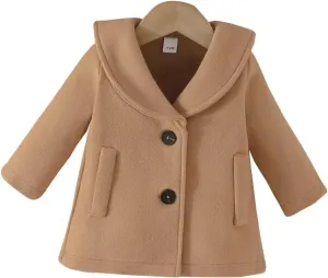 Goodplayer Baby Boy Girl Coat Toddler Pea Coat Fall Winter Jacket Outerwear for Baby Buttons Coat Clothes