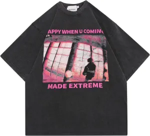 Graphic Tee Y2k Men Oversized Tshirt Vintage Tees Short Sleeve Streetwear Shirts Trendy Baggy Tee Tops