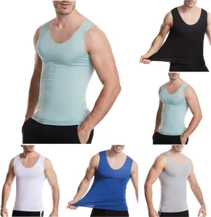 Gym Bodybuilding Muscle Tank Top for Mens Summer Casual Slim Fit Sports Tees Modal Sleeveless Stretch Quick Dry Tops