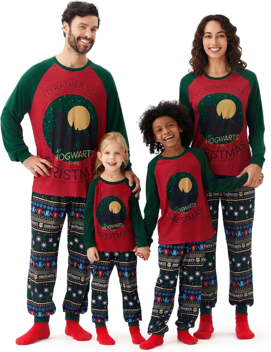 Harry Potter Family Christmas Matching Pajamas Sets Xmas Pjs Top and Pant Set for Kids Couples