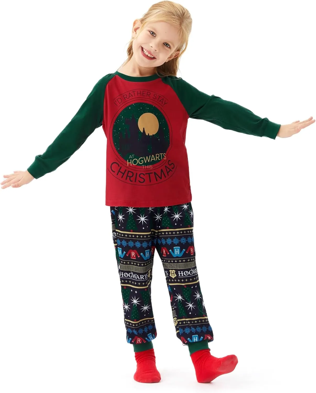 Harry Potter Family Christmas Matching Pajamas Sets Xmas Pjs Top and Pant Set for Kids Couples
