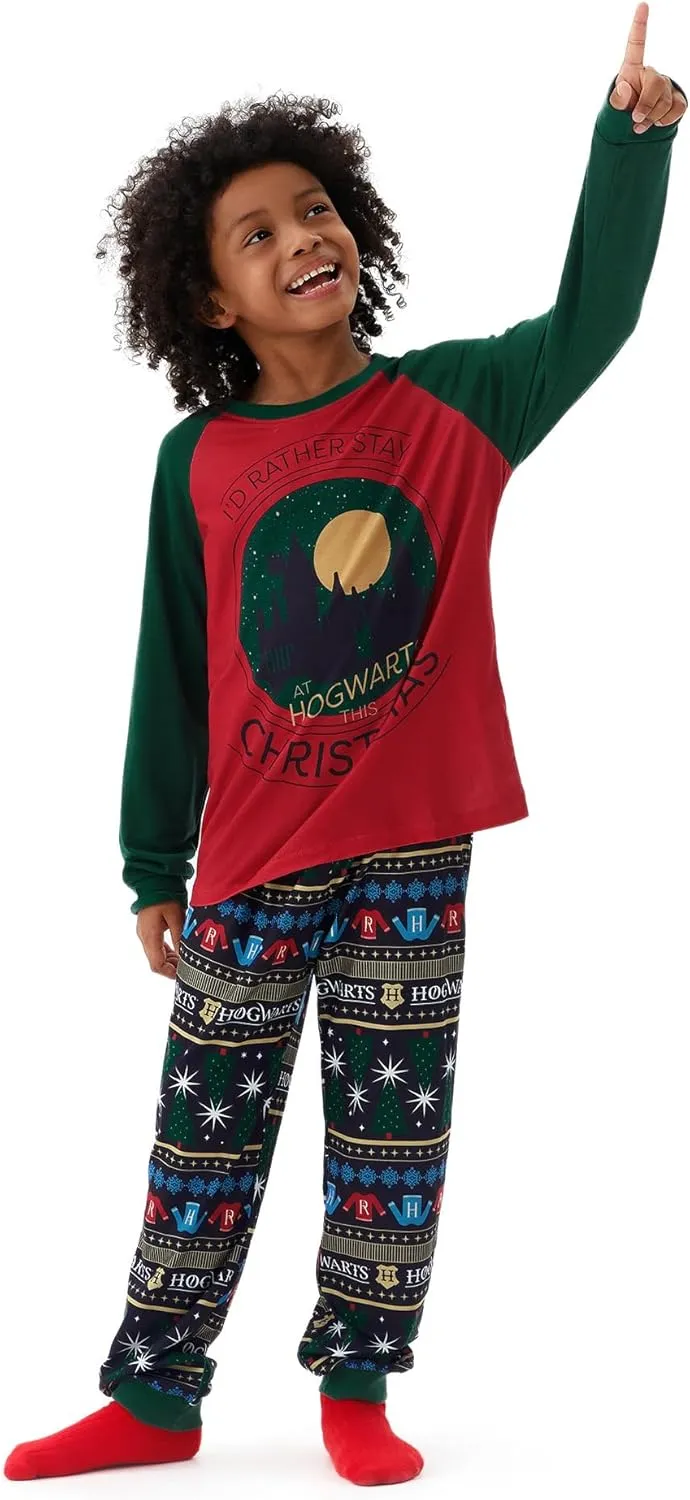 Harry Potter Family Christmas Matching Pajamas Sets Xmas Pjs Top and Pant Set for Kids Couples