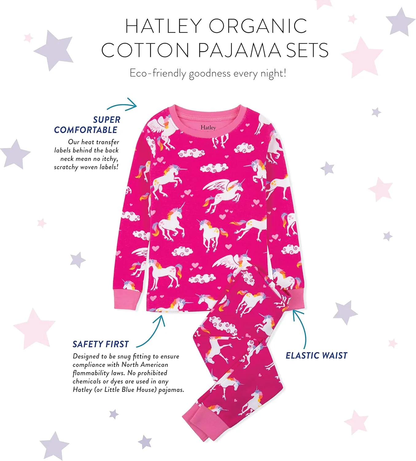Hatley Girls Organic Cotton Long Sleeve Printed Pajamas