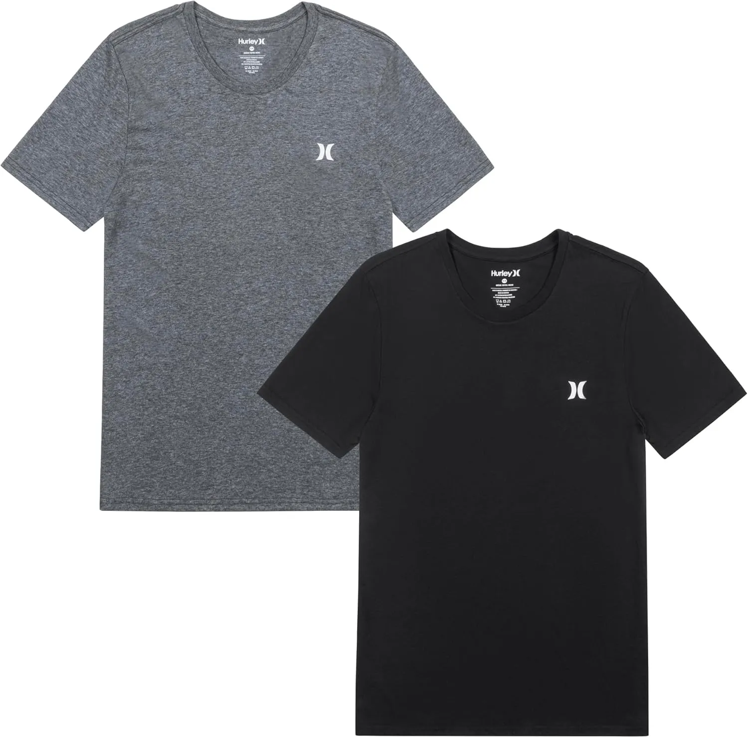 Hurley Men's 2 Pack Cotton Crewneck Short Sleeve T-Shirt