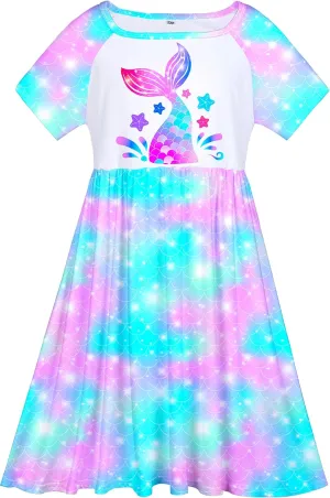 ICOSY Girls Nightgowns Unicorn Dress Pajamas for Kids Toddler Princess Nightgown Dress Unicorn Clothes for Girls