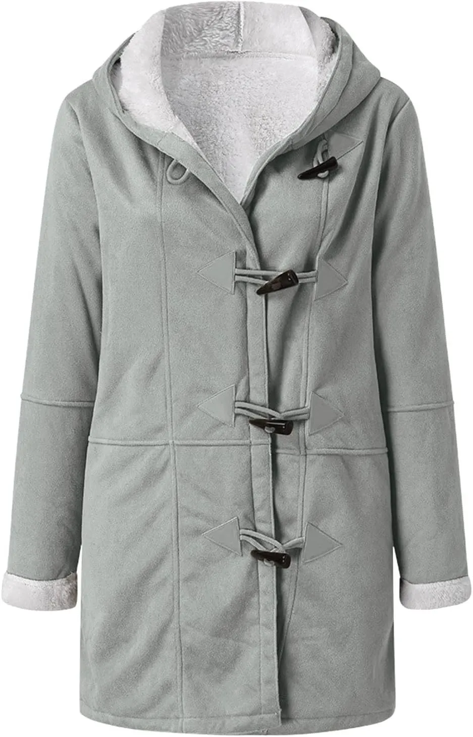 Jackets for Women 2024 Warm Sherpa Fleece Lined Distressed Jackets Hooded Parka Faux Suede Pea Coat Outerwear