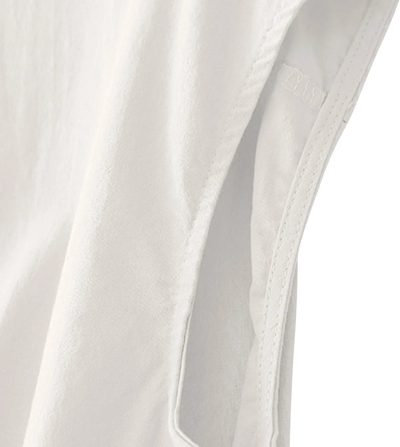 JOAU Women's Summer Button Down Cotton Linen Shirts Casual Sleeveless Frill Trim Crew Neck Cute Tank Tops Dressy Blouses