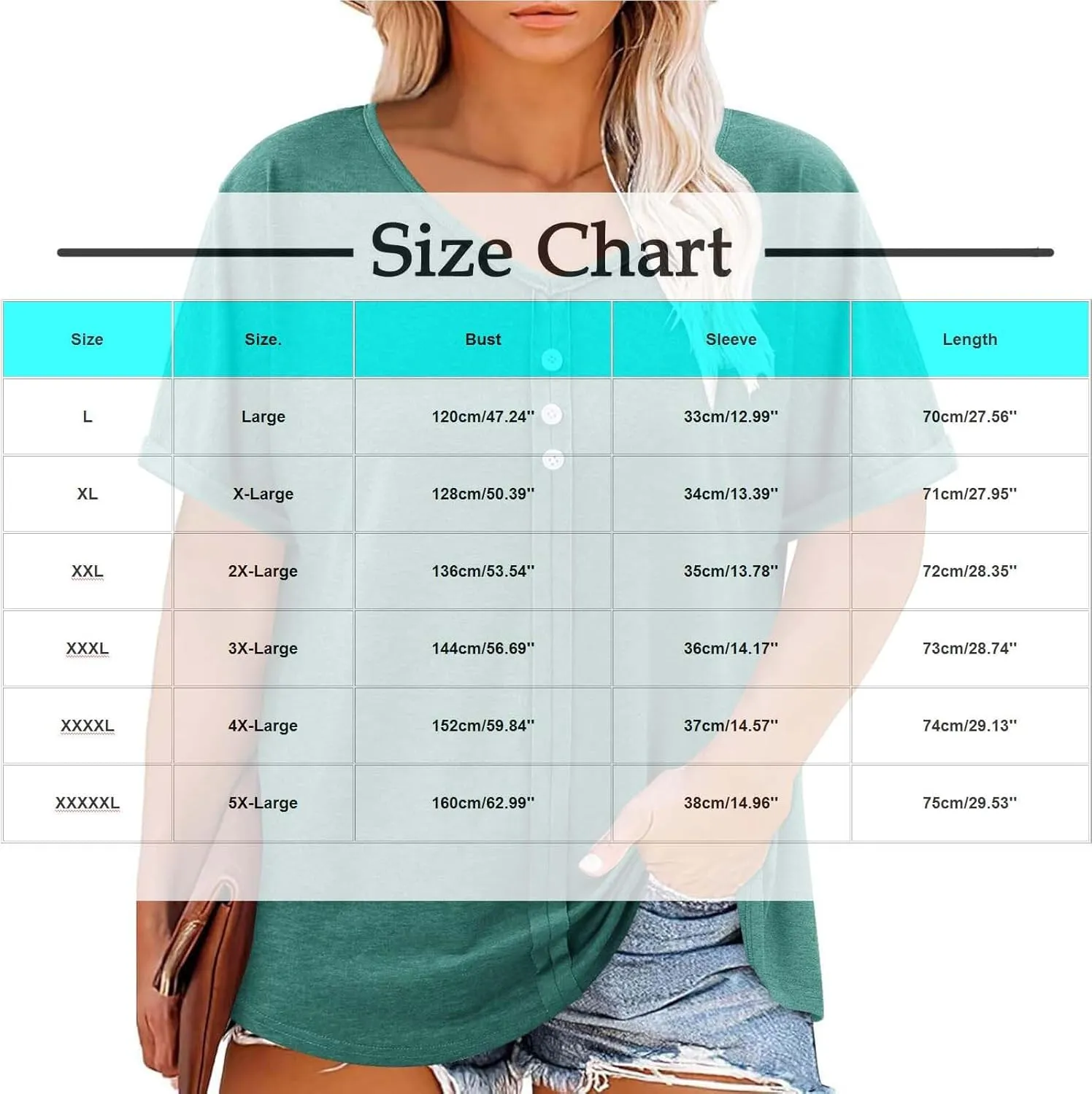 JOAU Womens Summer Plus Size Tunic Tops Trendy V Neck Short Sleeve Blouses Dressy Casual Loose Button Pleated Front Shirts