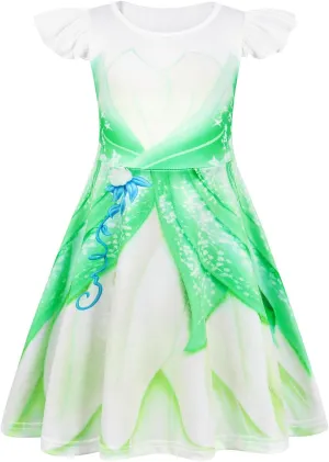 Jurebecia Girls Nightgowns Princess Pajamas Nightdress for Toddler Kids Sleepwear Flutter Sleeves Night Dress