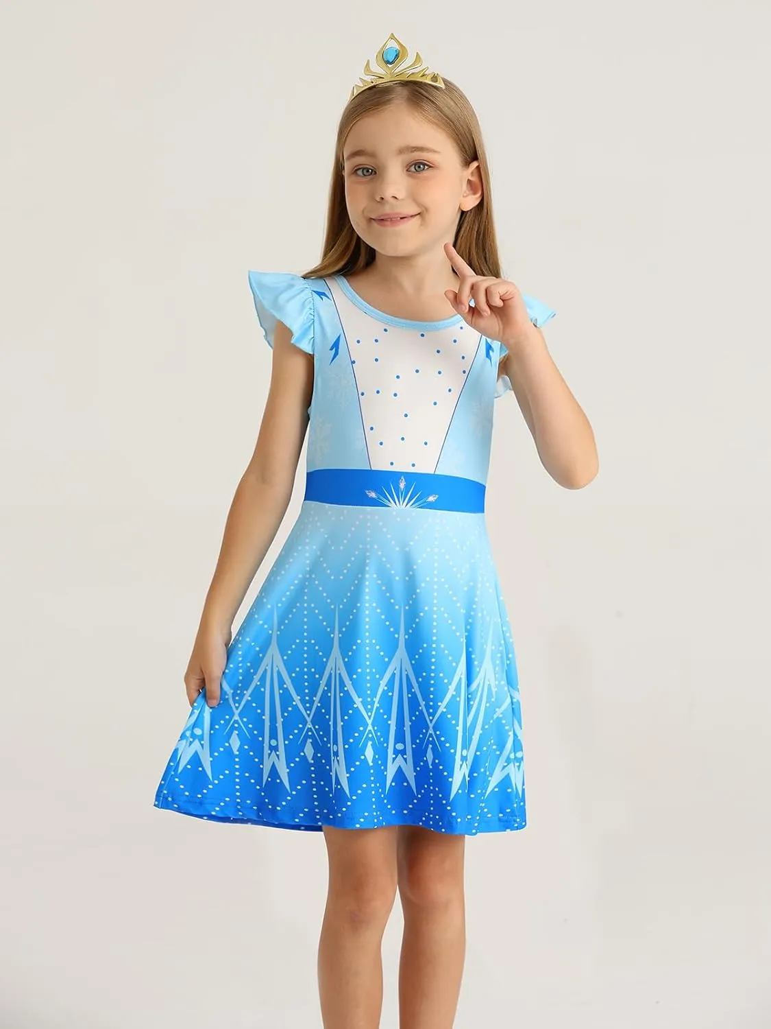 Jurebecia Girls Nightgowns Princess Pajamas Nightdress for Toddler Kids Sleepwear Flutter Sleeves Night Dress