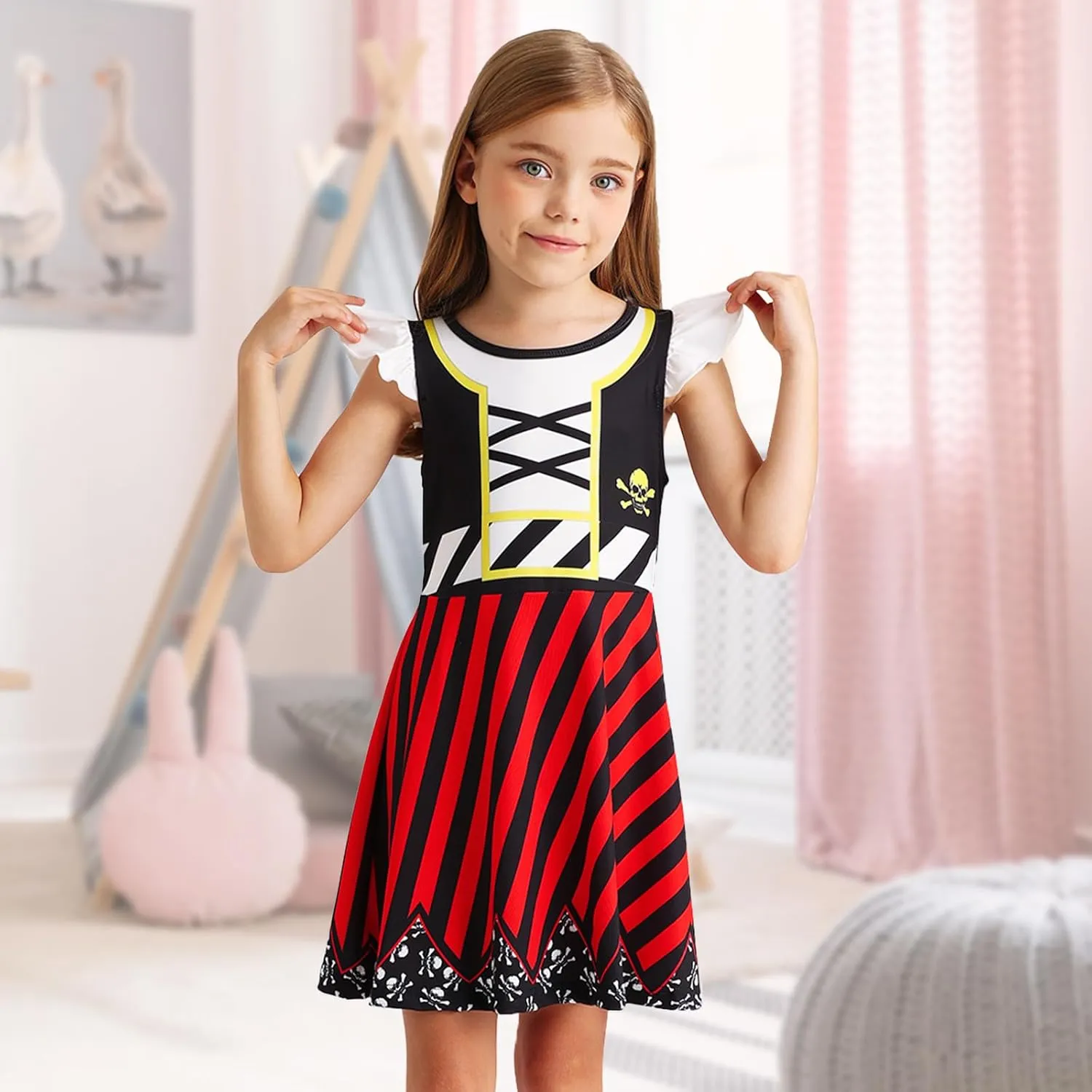 Jurebecia Girls Nightgowns Princess Pajamas Nightdress for Toddler Kids Sleepwear Flutter Sleeves Night Dress