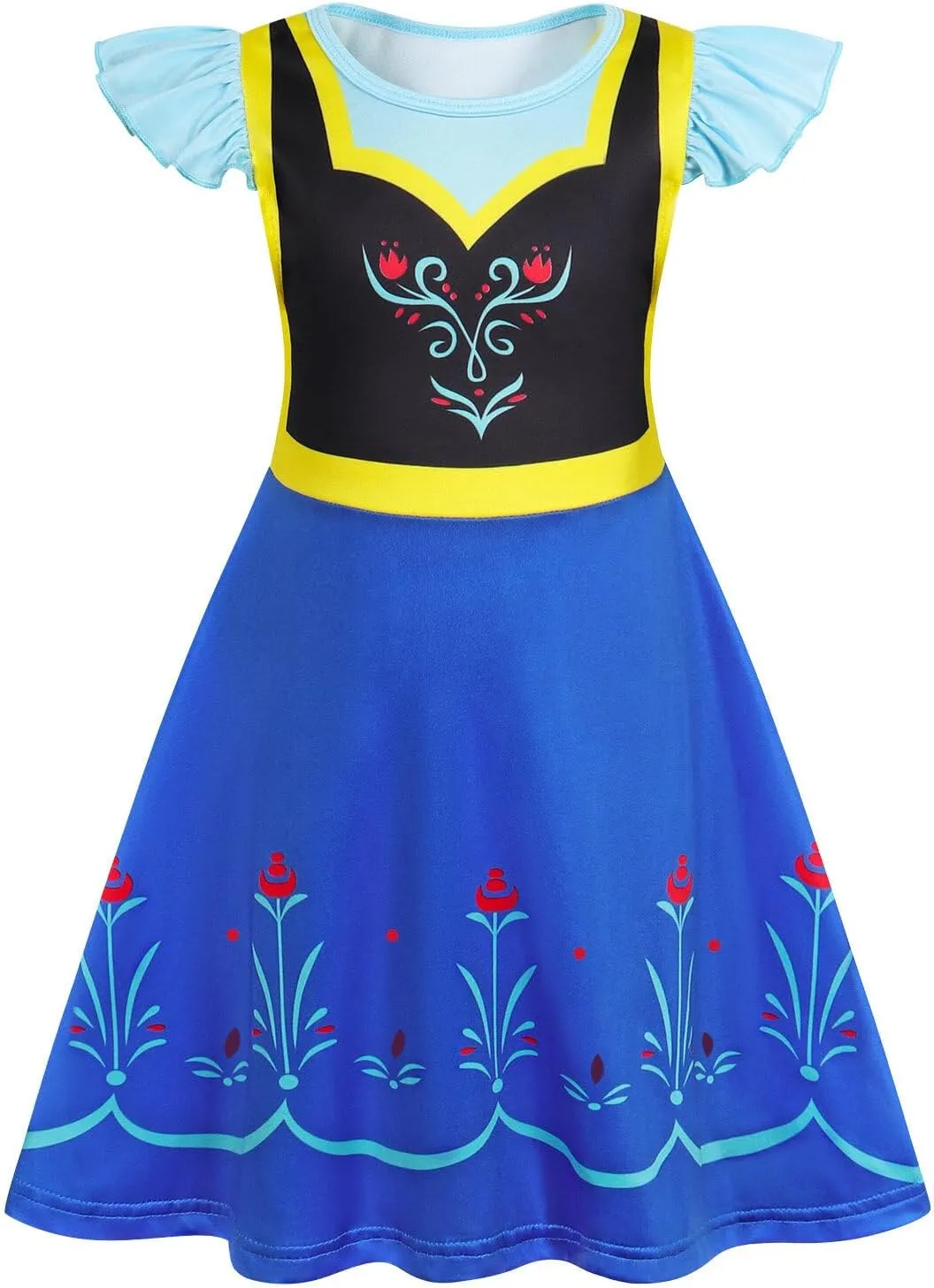 Jurebecia Girls Nightgowns Princess Pajamas Nightdress for Toddler Kids Sleepwear Flutter Sleeves Night Dress