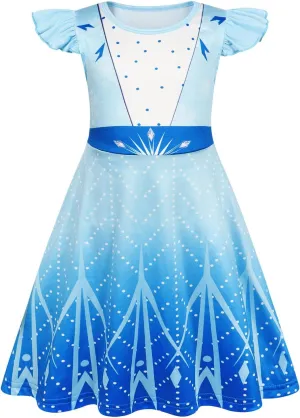 Jurebecia Girls Nightgowns Princess Pajamas Nightdress for Toddler Kids Sleepwear Flutter Sleeves Night Dress