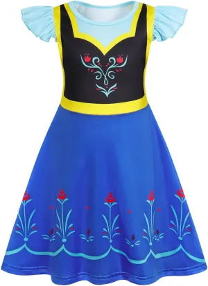 Jurebecia Girls Nightgowns Princess Pajamas Nightdress for Toddler Kids Sleepwear Flutter Sleeves Night Dress