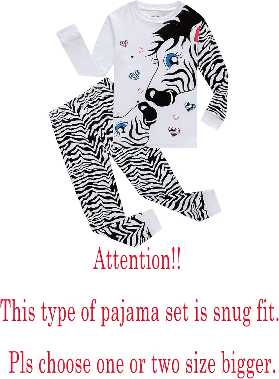 KikizYe Little Big Girls Pajamas Long Sleeve PJs Cotton Pyjamas