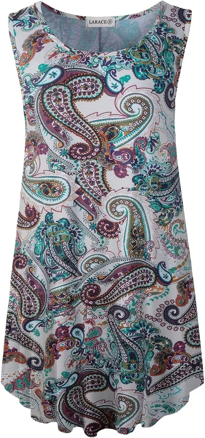LARACE Tank Tops for Women Plus Size Sleevelss Tunic Casual Summer Clothes Swing Shirts for Leggings