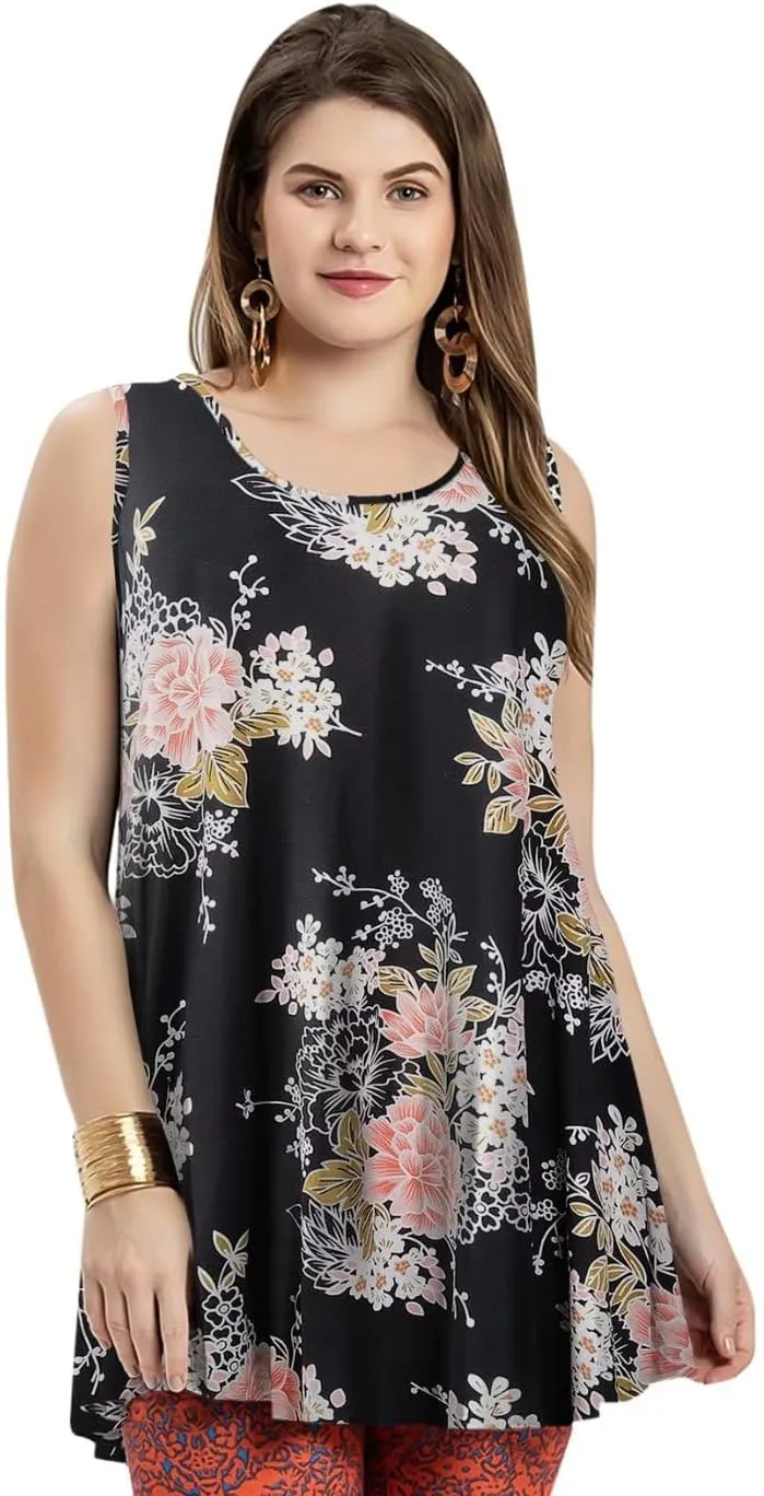 LARACE Tank Tops for Women Plus Size Sleevelss Tunic Casual Summer Clothes Swing Shirts for Leggings