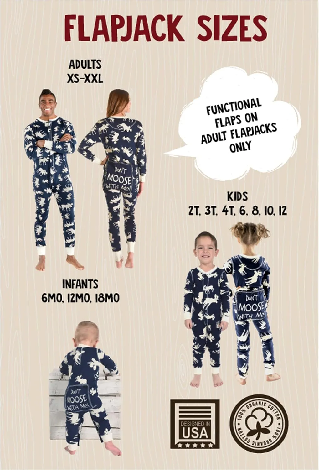 Lazy One Flapjacks, Matching Pajamas for The Dog, Baby, Kids, Teens, and Adults