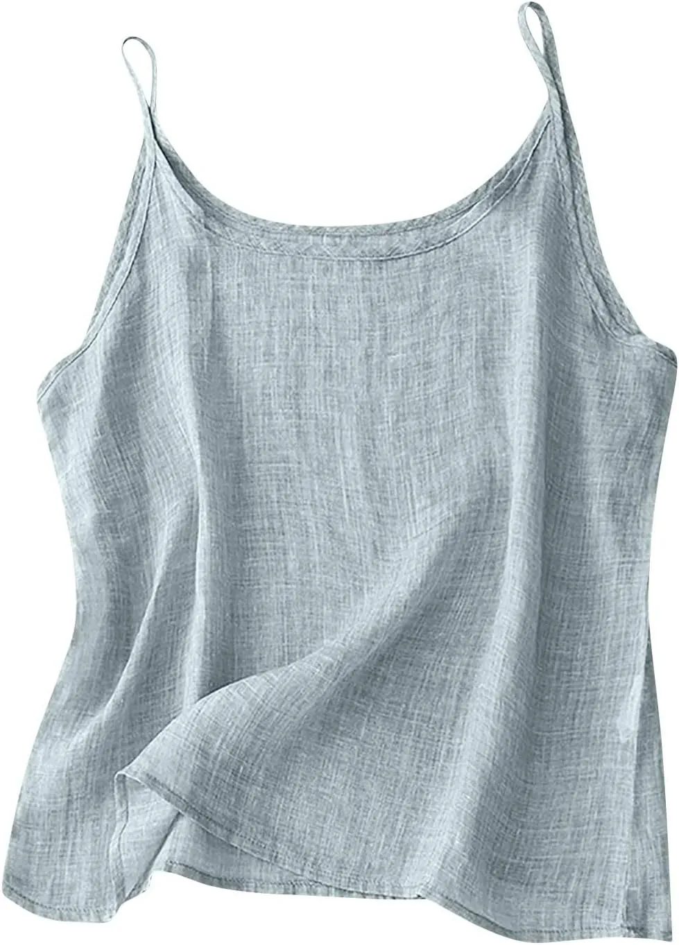 Linen Tank Top for Women Summer Spaghetti Strap Tank Tops Sleeveless Cotton Tshirt Loose Fit Camisole Tops 2025