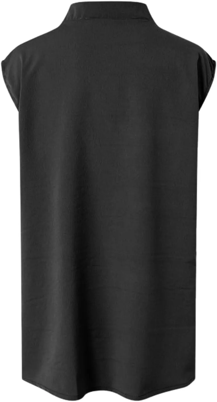 Linen Tank Tops for Women Loose Fit Summer Tops Trendy Sleeveless Casual Button V Neck Tunic Blouses Outfits 2025