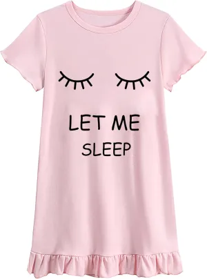 Little Hand Girls Summer Nightgowns Butterfly Mermaid Cherry Nightdress for Kid Sleepwear Short Sleeve Sleepdress 2-10 Years