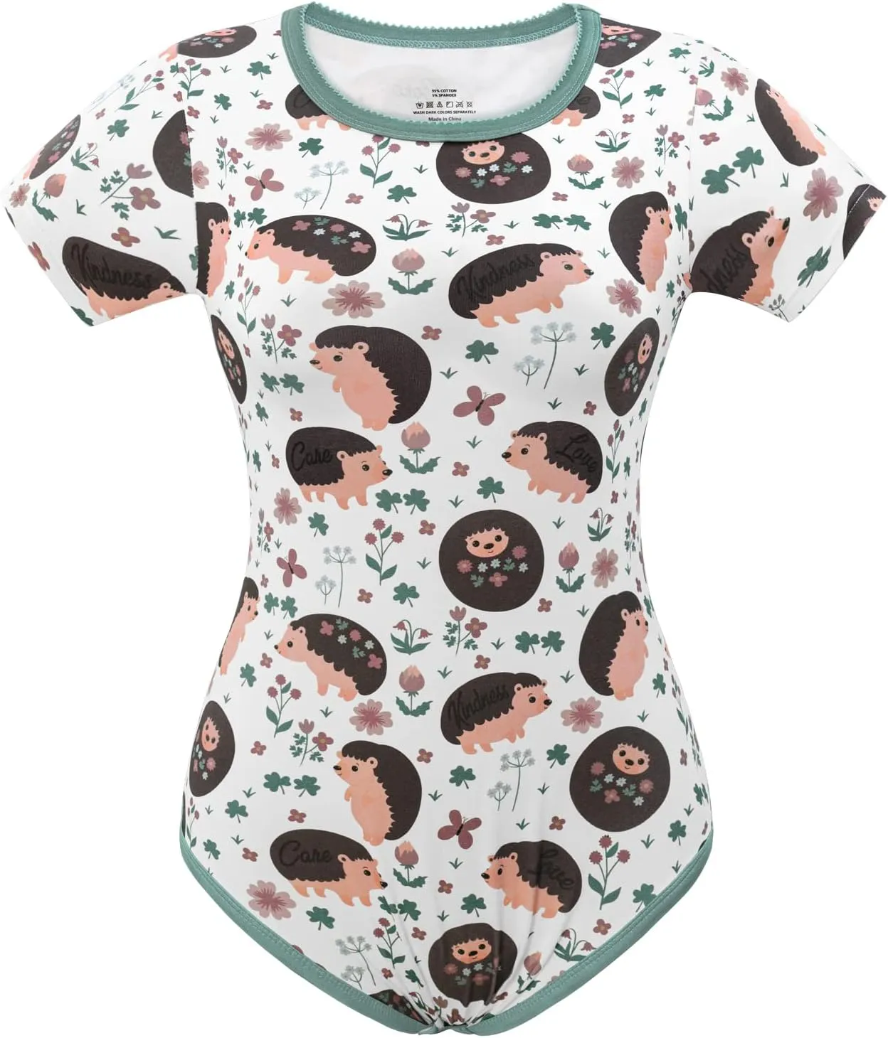 Littleforbig Cotton Romper Onesie Pajamas Bodysuit - Hedgehugs Onesie