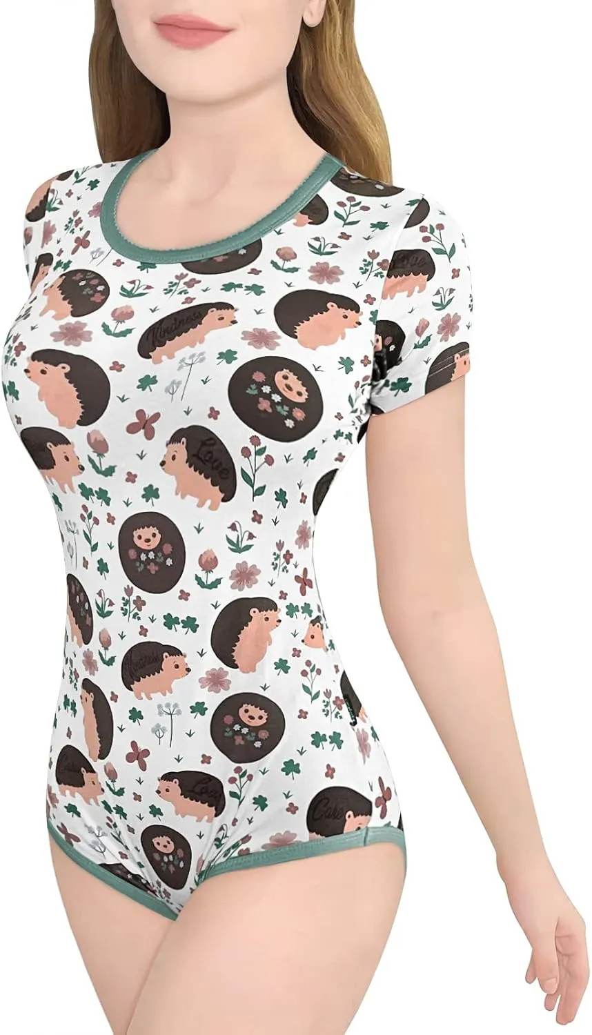 Littleforbig Cotton Romper Onesie Pajamas Bodysuit - Hedgehugs Onesie