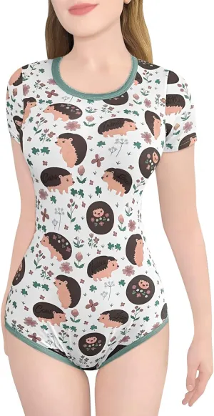 Littleforbig Cotton Romper Onesie Pajamas Bodysuit - Hedgehugs Onesie