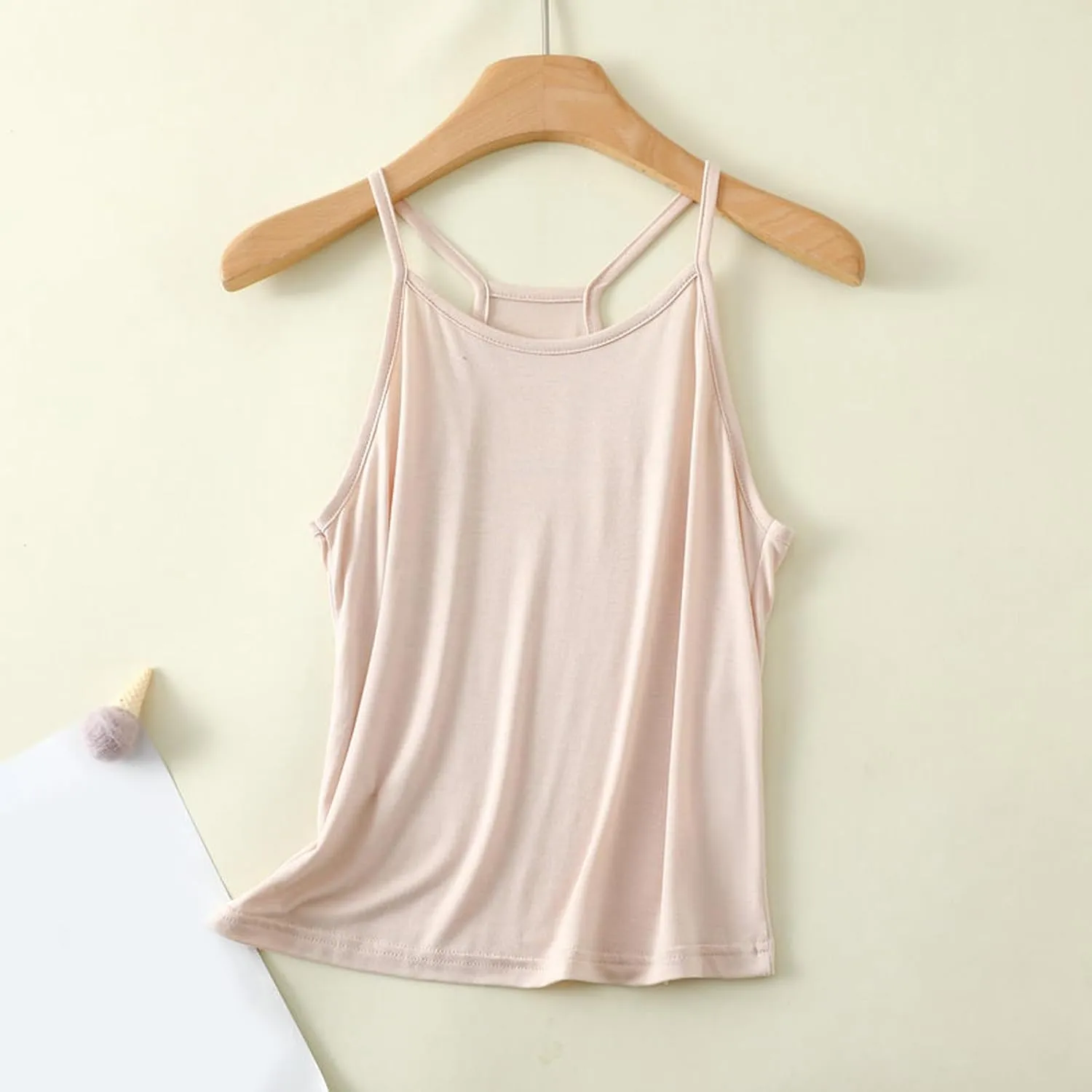 Lmdudan Tank Tops for Women Crewneck Spaghetti Strap Camisole Loose Fit Sleeveless Tees Casual Summer Racerback Shirts