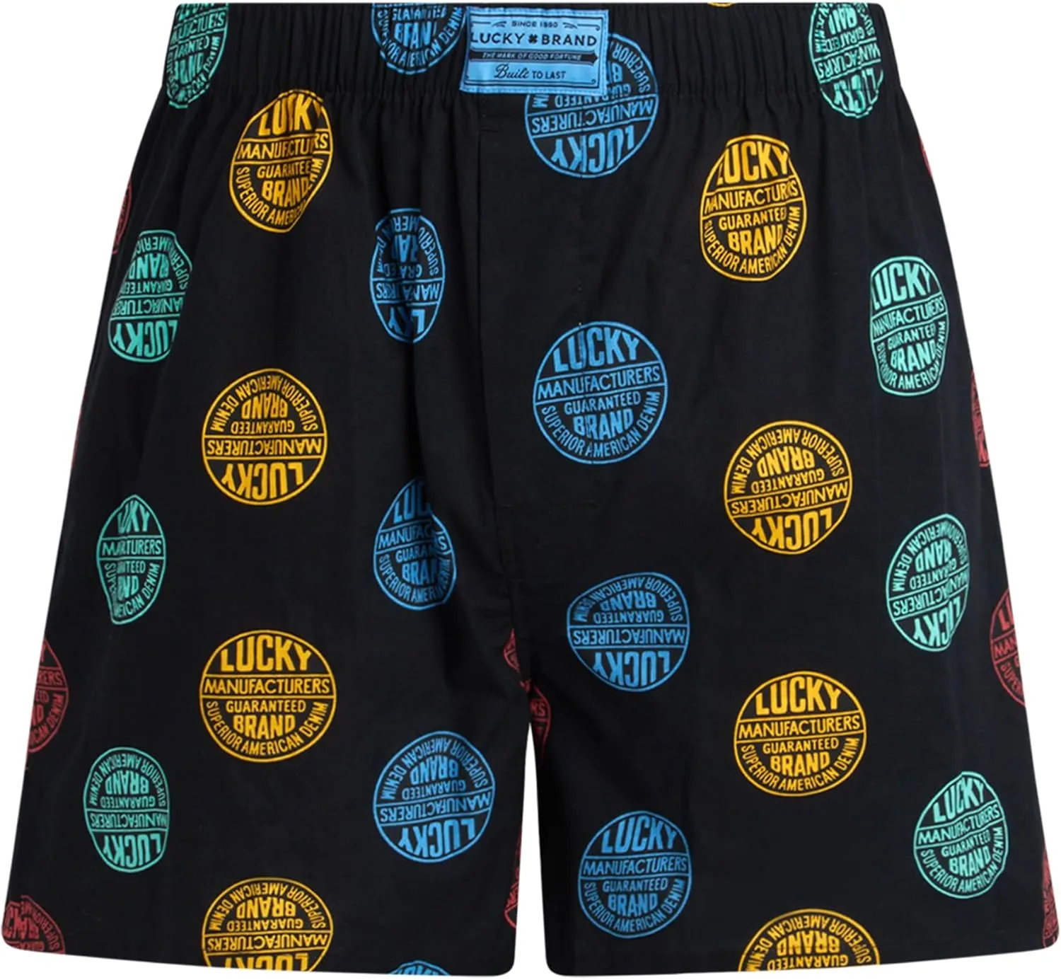 Lucky Brand Men's Boxer Shorts - 6 Pack Classic Cotton Woven Boxers for Men With Functional Fly, Relaxed Fit (Sizes: S-XXL)