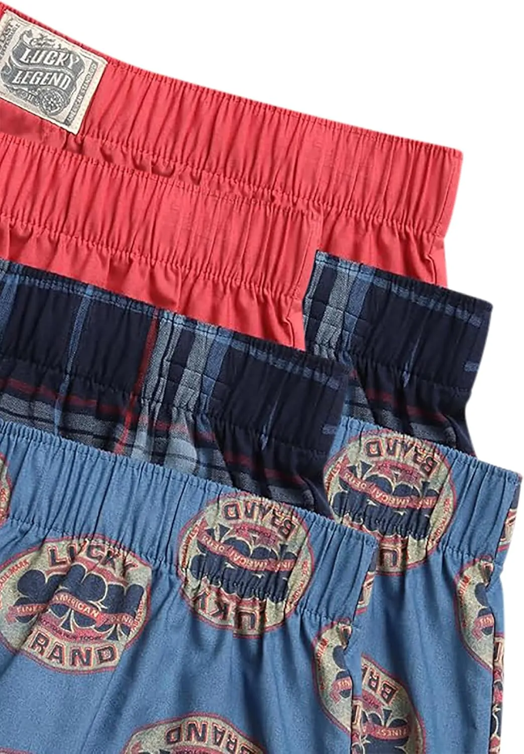 Lucky Brand Men's Boxer Shorts - 6 Pack Classic Cotton Woven Boxers for Men With Functional Fly, Relaxed Fit (Sizes: S-XXL)
